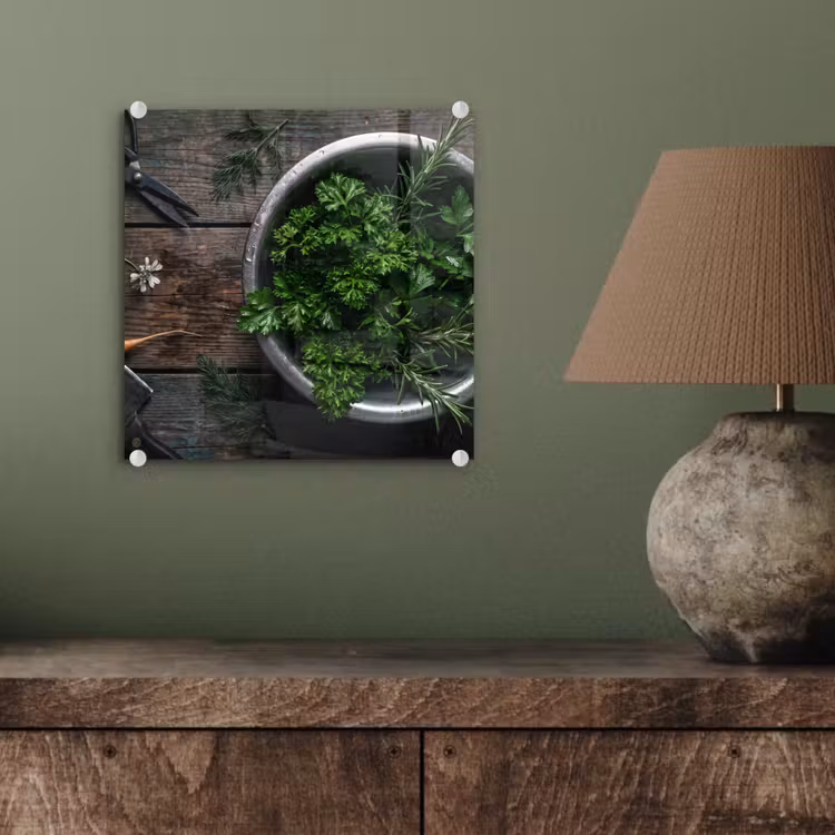Glas schilderij - Groenten - Hout - Eten — 4