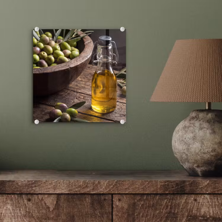 Glas schilderij - Olijven - Eten - Rustiek — 4