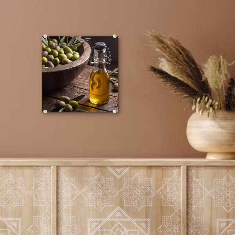 Glas schilderij - Olijven - Eten - Rustiek — 6