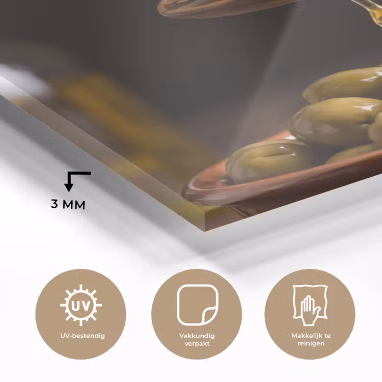 Glas schilderij - Olijven - Olijfolie - Eten — 3