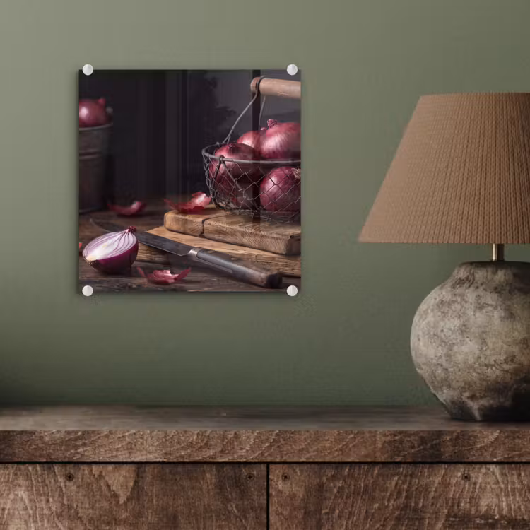 Glas schilderij - Ui - Eten - Rustiek — 4