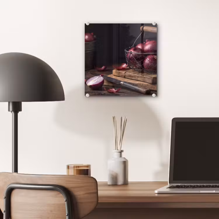 Glas schilderij - Ui - Eten - Rustiek — 7