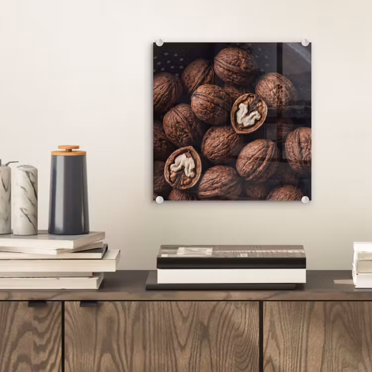 Glas schilderij - Walnoot - Eten - Donker — 2