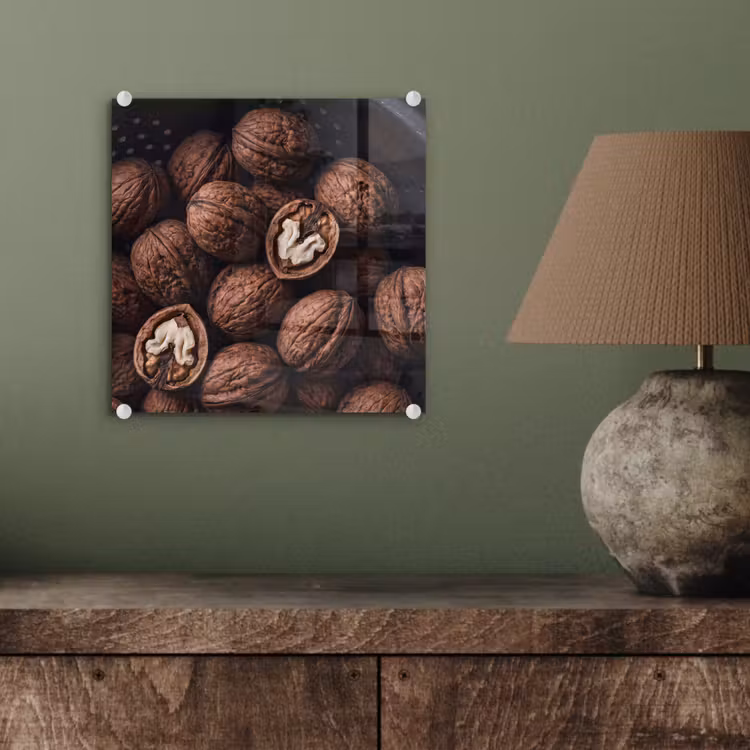 Glas schilderij - Walnoot - Eten - Donker — 4