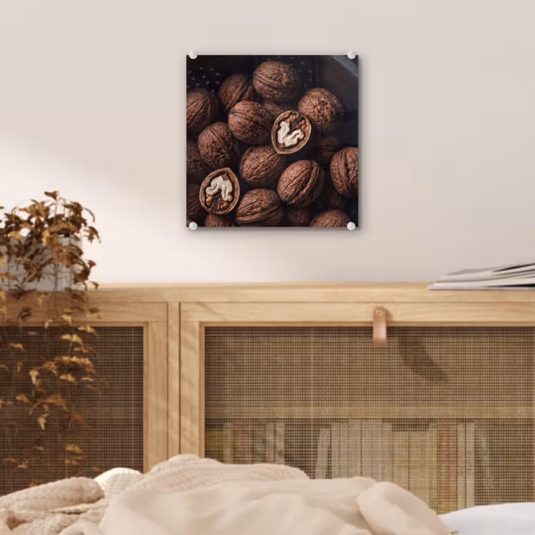 Glas schilderij - Walnoot - Eten - Donker — 5