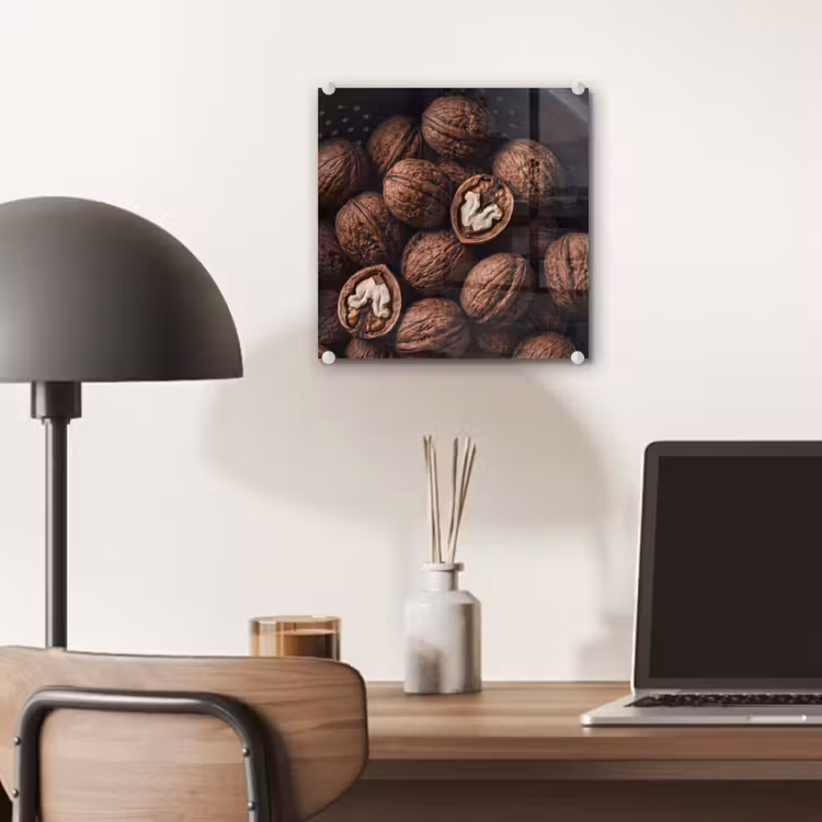 Glas schilderij - Walnoot - Eten - Donker — 7