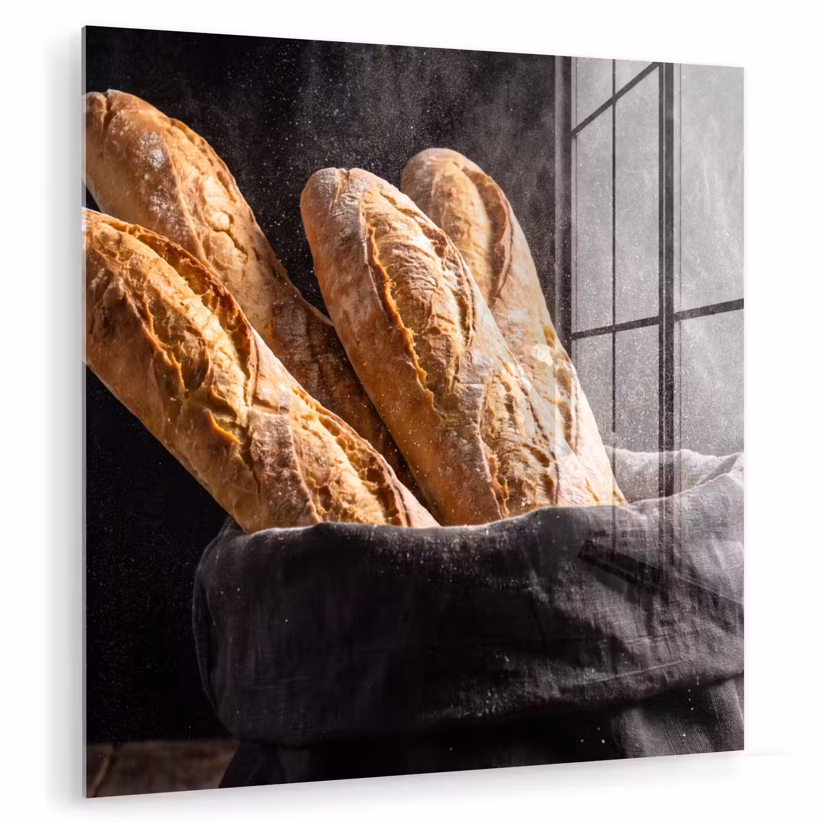 Glas schilderij - Brood - Zak - Eten — 1