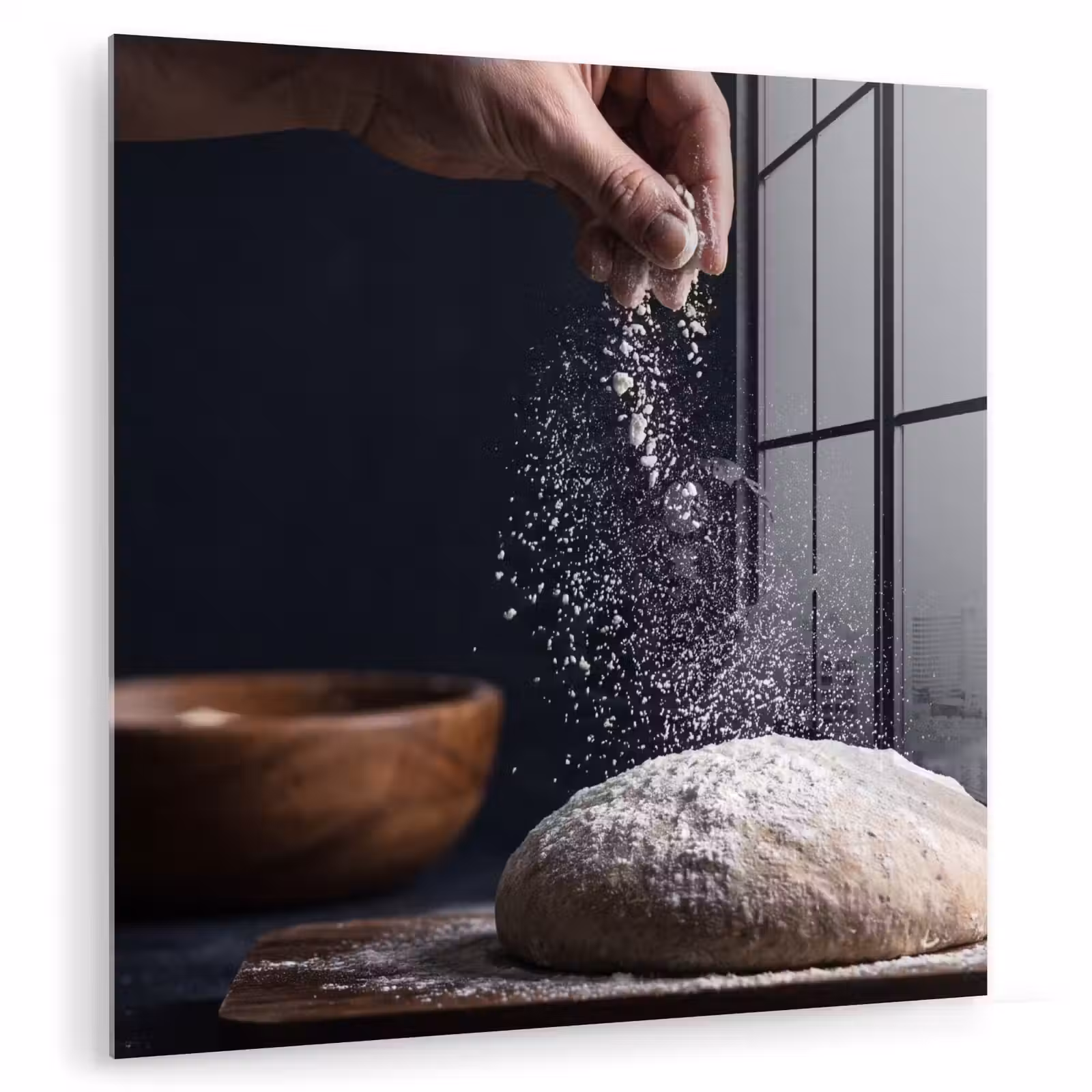 Glas schilderij - Deeg - Hand - Bakken — 1