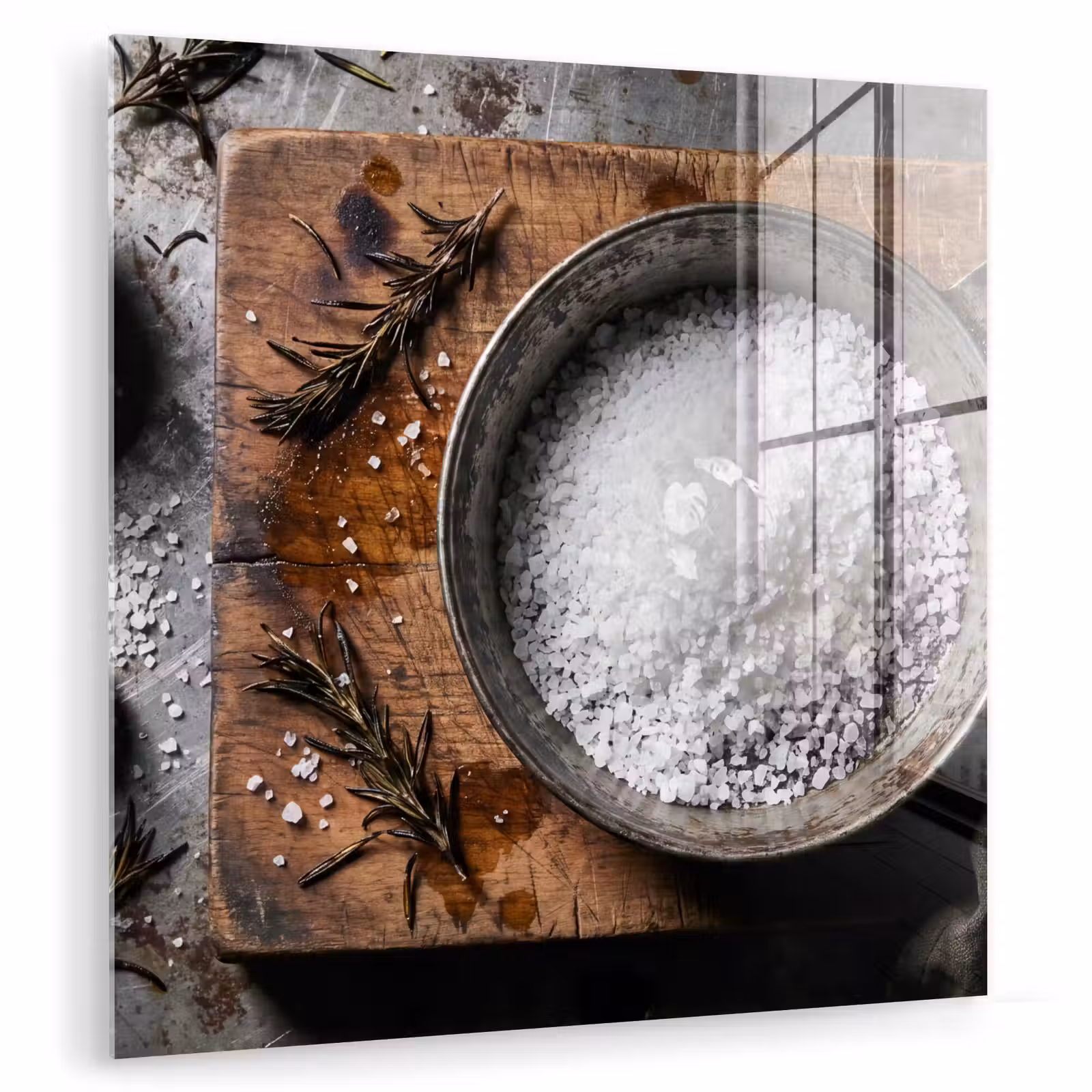 Glas schilderij - Zout - Keuken - Rustiek — 1