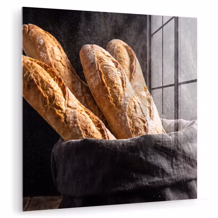 Glas schilderij - Brood - Zak - Eten — 1