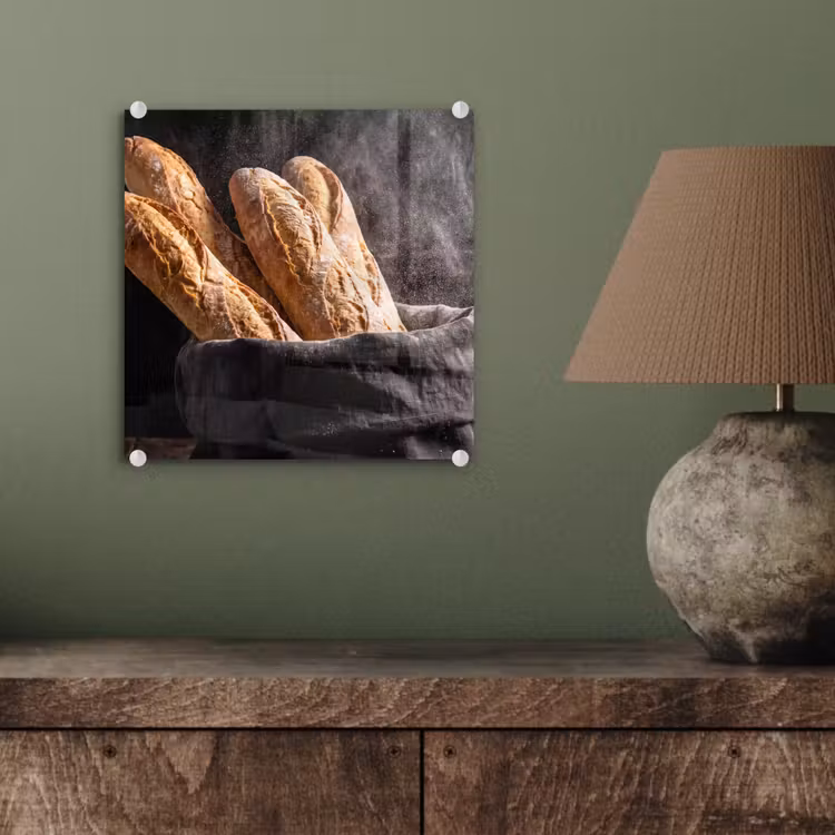 Glas schilderij - Brood - Zak - Eten — 4