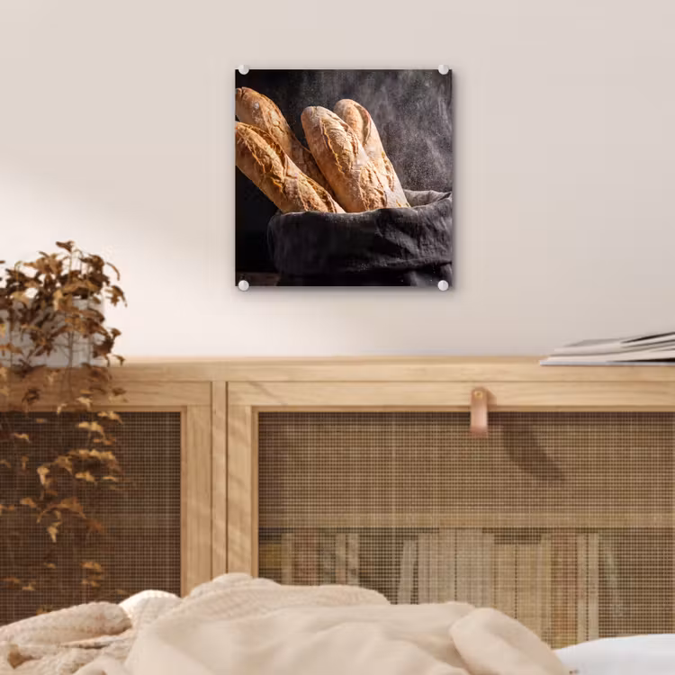 Glas schilderij - Brood - Zak - Eten — 5
