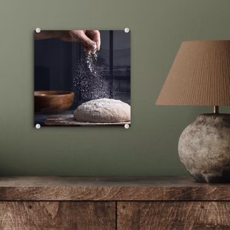 Glas schilderij - Deeg - Hand - Bakken — 4