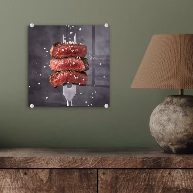 Glas schilderij - Eten - Vlees - Zout — 4