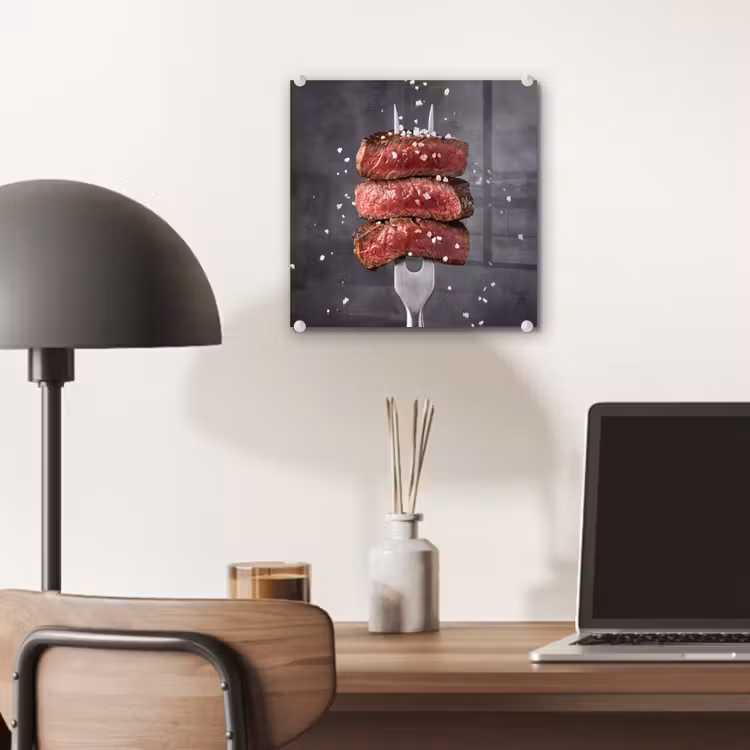 Glas schilderij - Eten - Vlees - Zout — 7