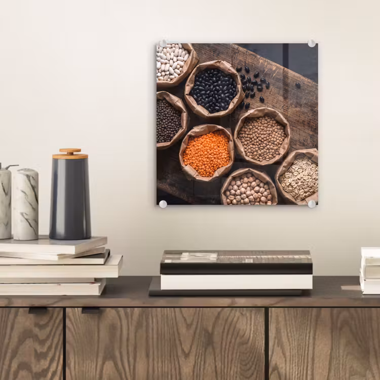 Glas schilderij - Eten - Zakjes - Voeding — 2