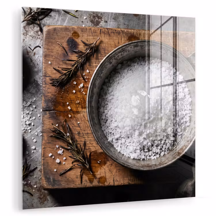Glas schilderij - Zout - Keuken - Rustiek — 1