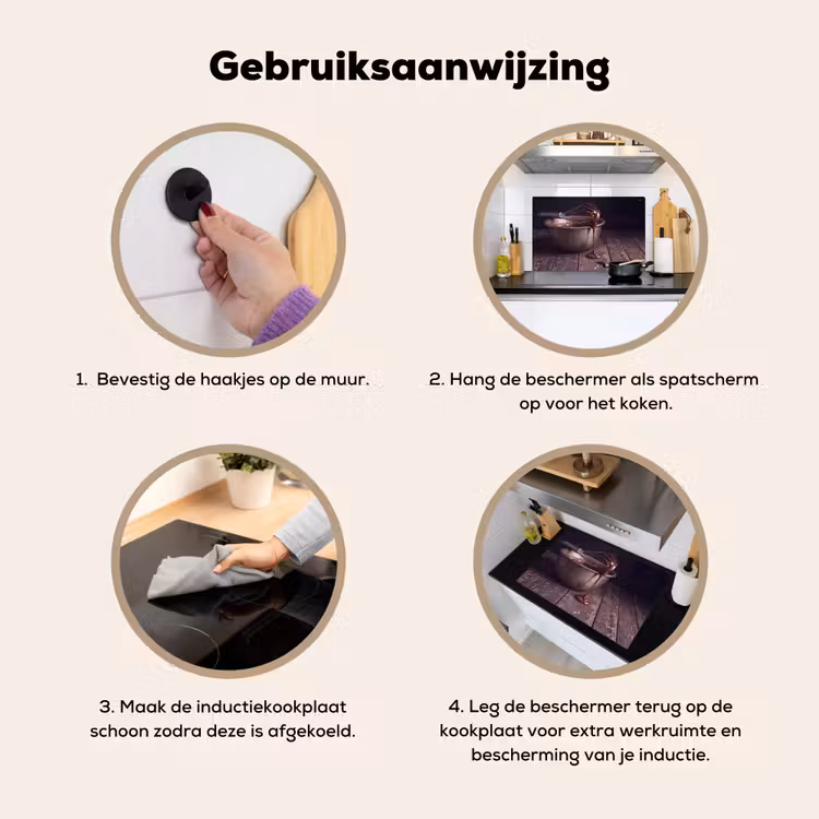 Inductie beschermer en spatscherm (2in1) - Chocolade - Beslag - Eten — 6