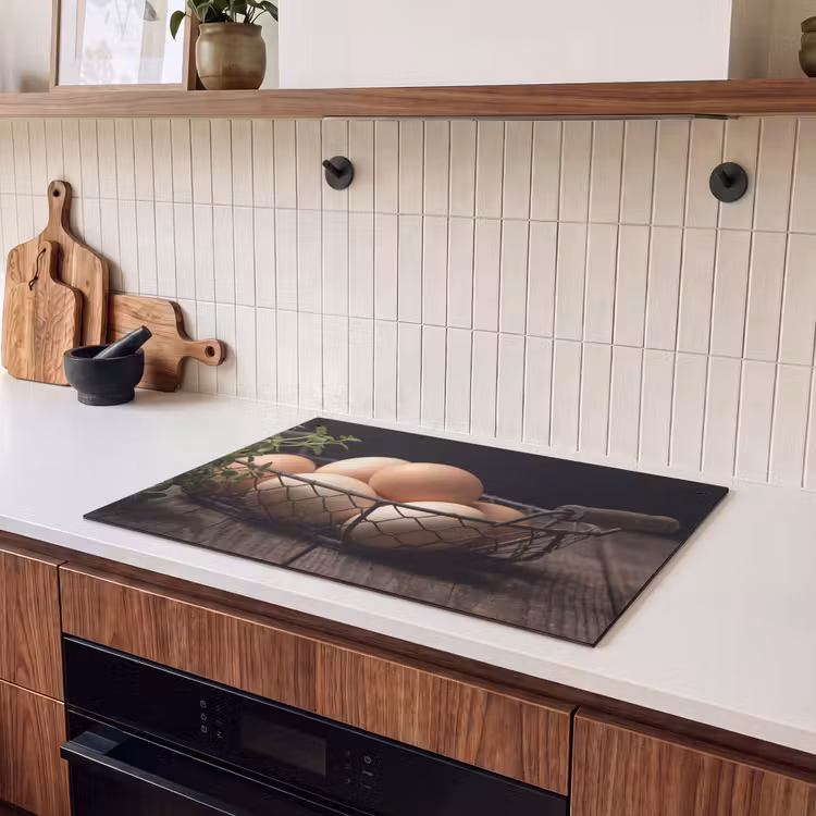 Inductie beschermer en spatscherm (2in1) - Eieren - Mand - Eten — 3