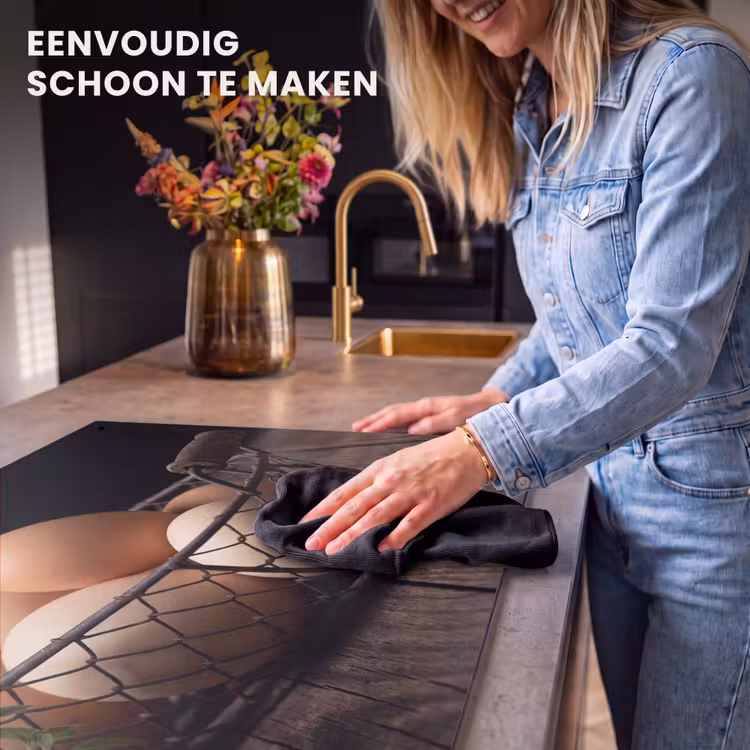 Inductie beschermer en spatscherm (2in1) - Eieren - Mand - Eten — 5
