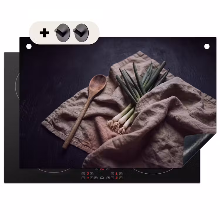 Inductie beschermer en spatscherm (2in1) - Eten - Lepel - Rustiek — 1