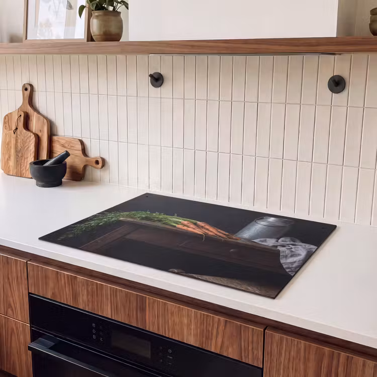 Inductie beschermer en spatscherm (2in1) - Groenten - Rustiek - Stilleven — 3