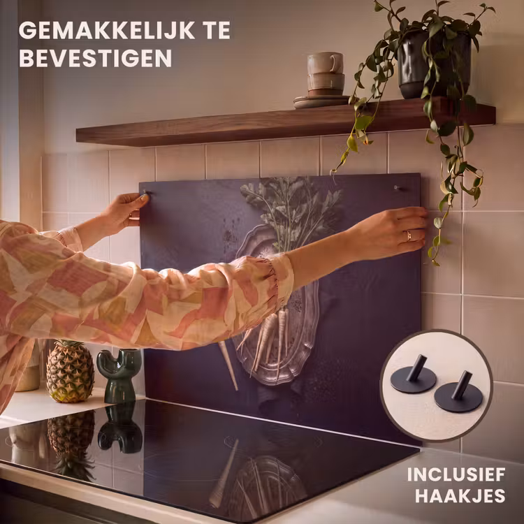 Inductie beschermer en spatscherm (2in1) - Groenten - Still-leven - Donker — 7