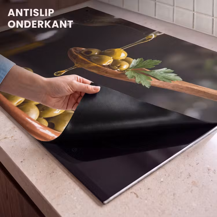 Inductie beschermer en spatscherm (2in1) - Olijven - Olijfolie - Eten — 4
