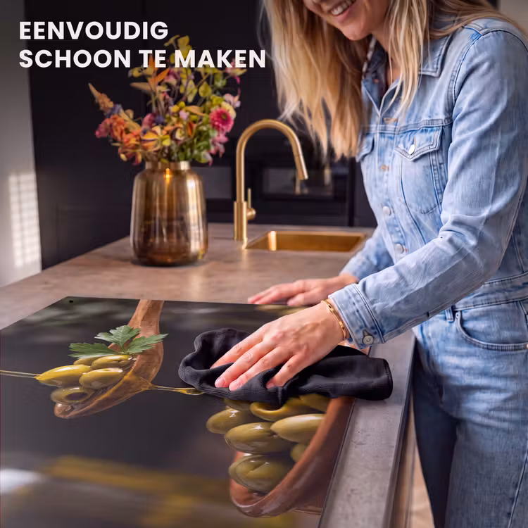 Inductie beschermer en spatscherm (2in1) - Olijven - Olijfolie - Eten — 5