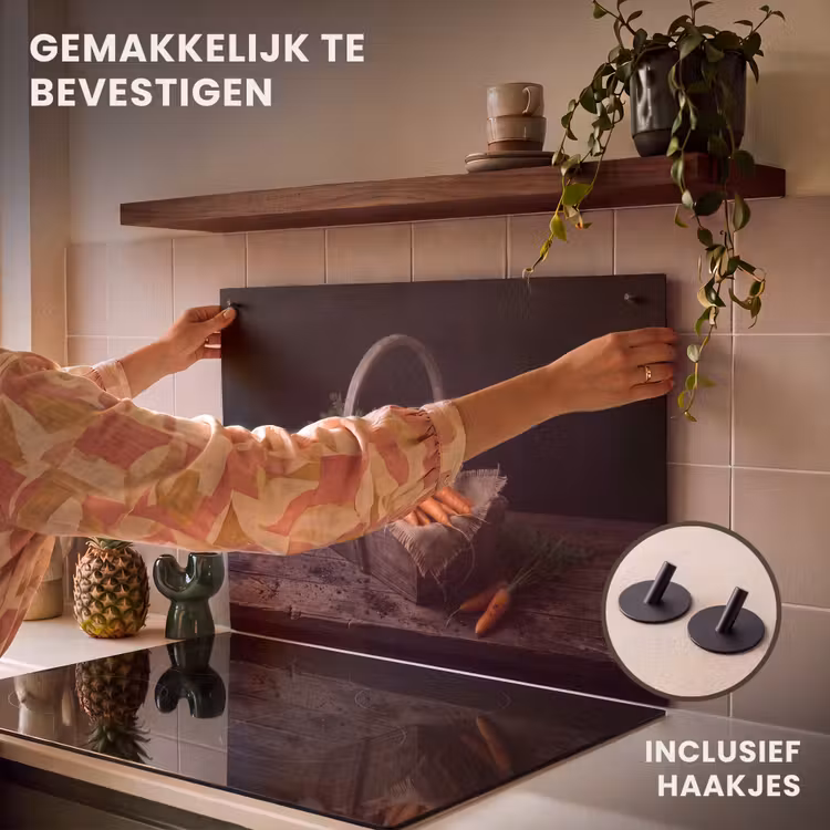 Inductie beschermer en spatscherm (2in1) - Wortels - Mand - Eten — 7