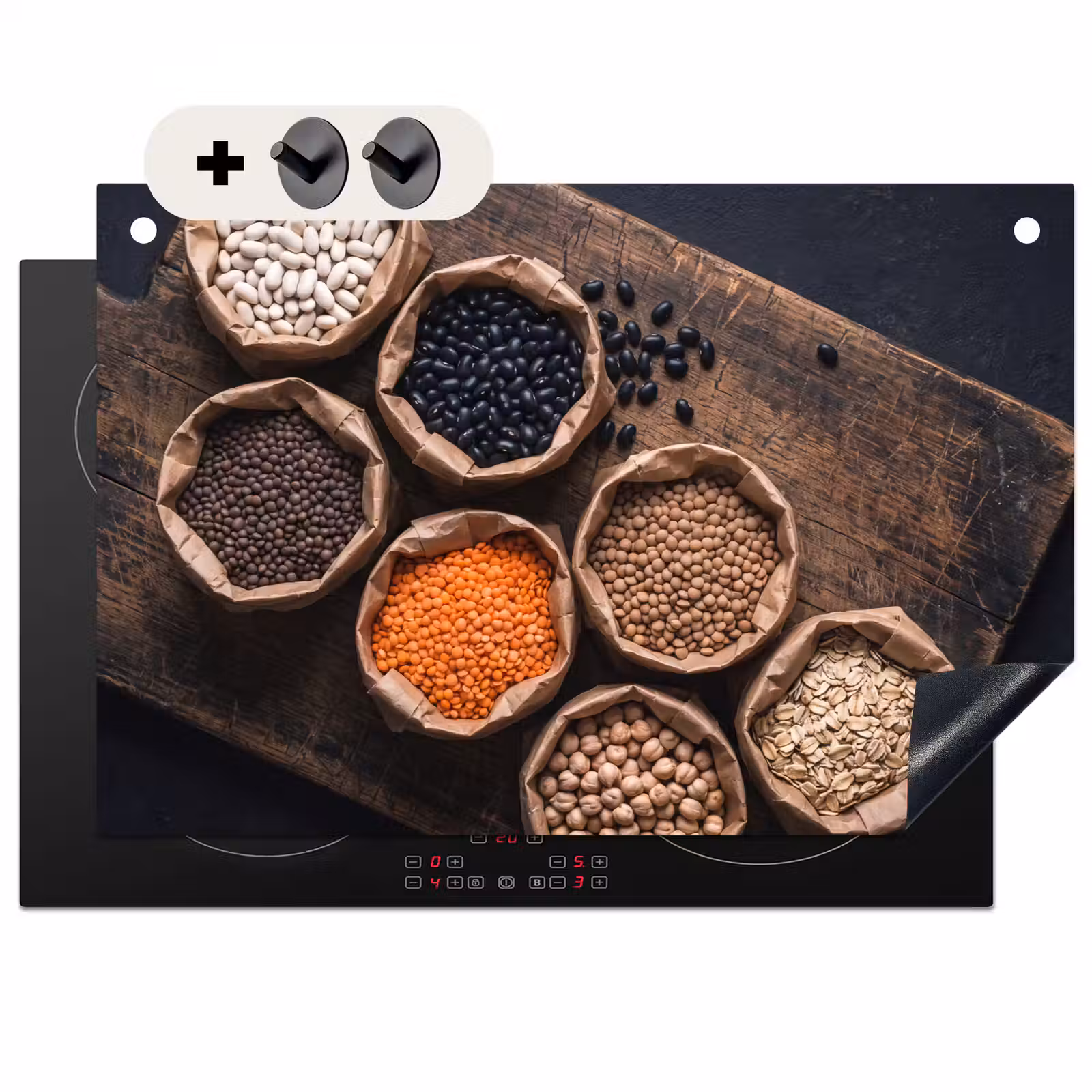 Inductie beschermer en spatscherm (2in1) - Eten - Zakjes - Voeding — 1