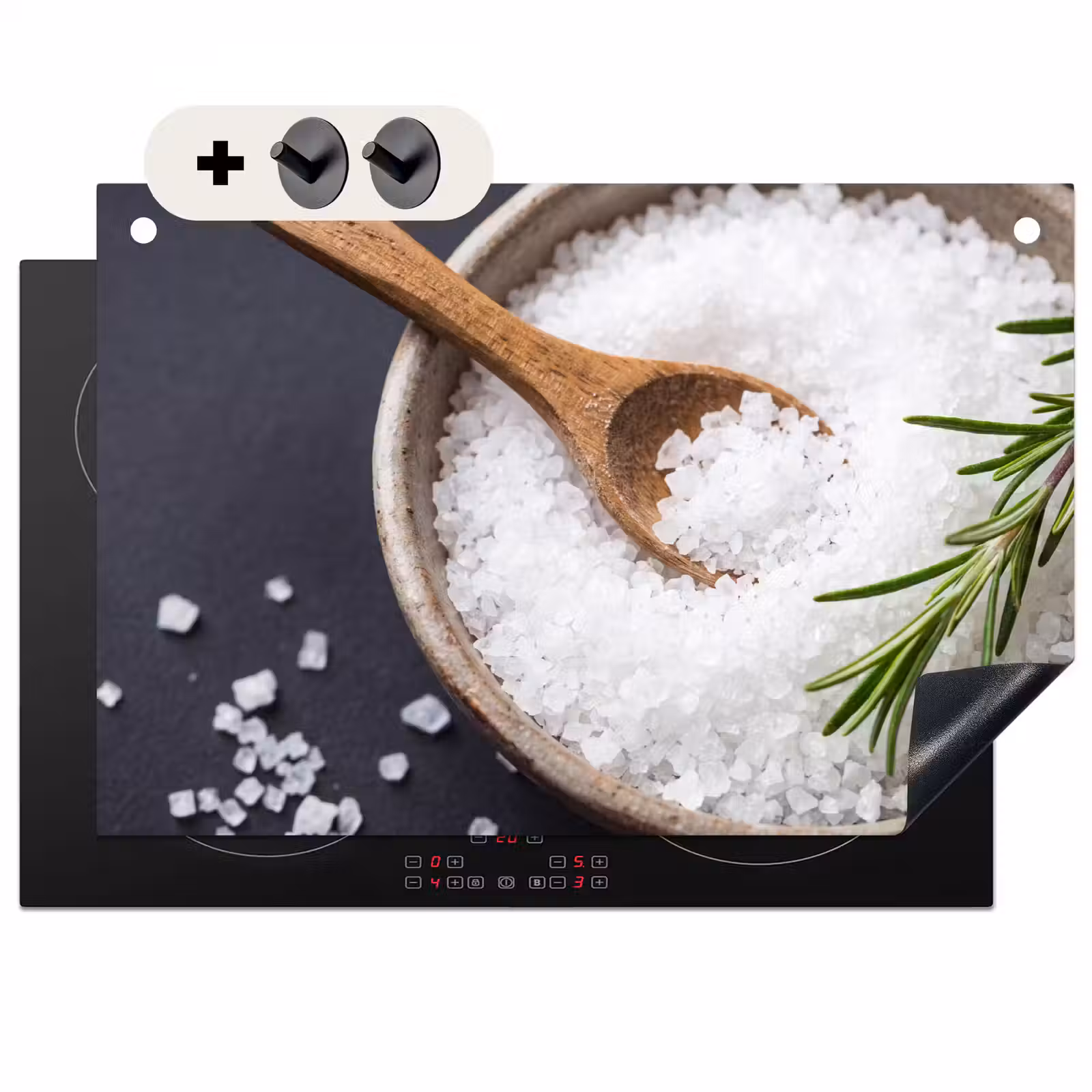 Inductie beschermer en spatscherm (2in1) - Zout - Kom - Eten — 1