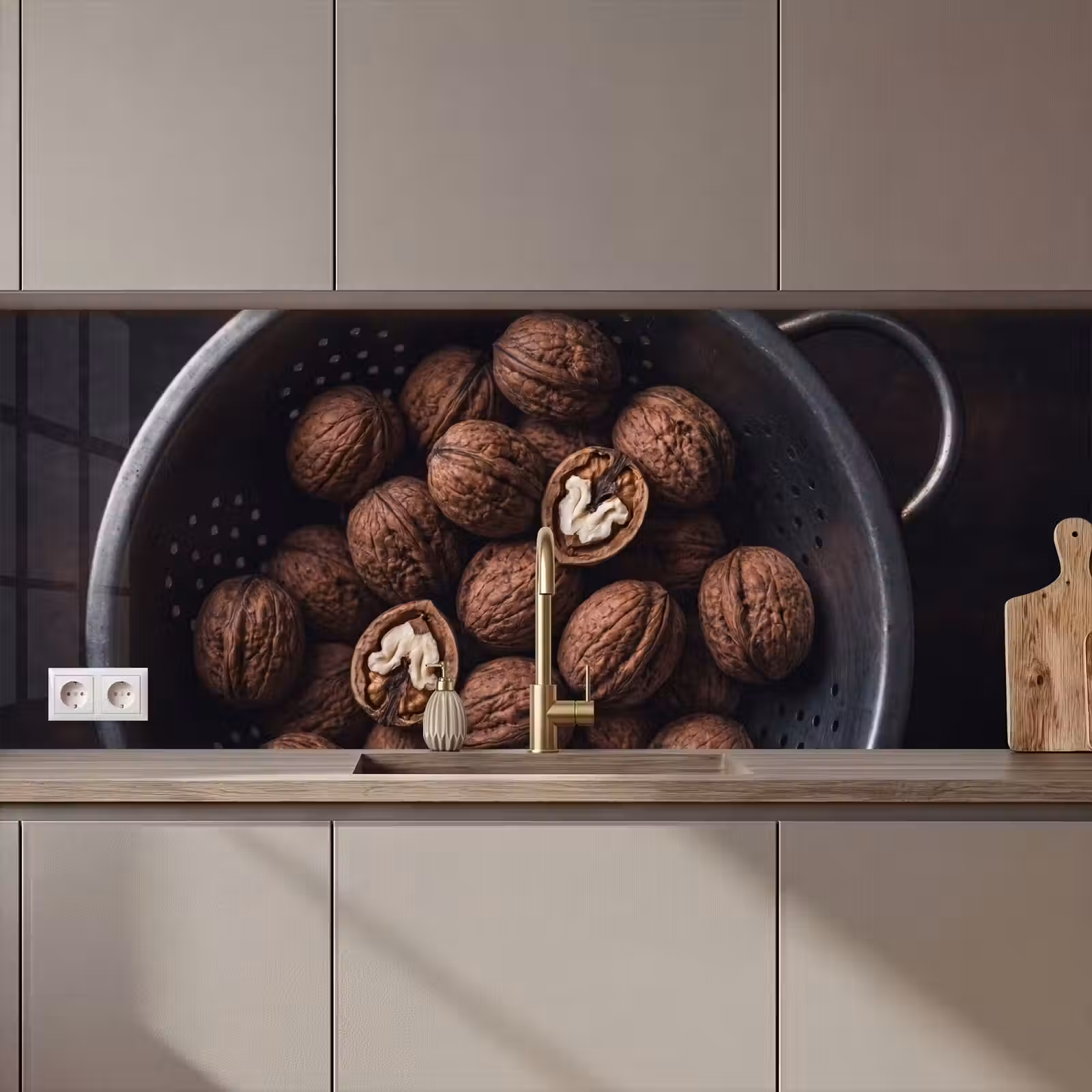 Keuken achterwand - Walnoot - Eten - Donker — 1