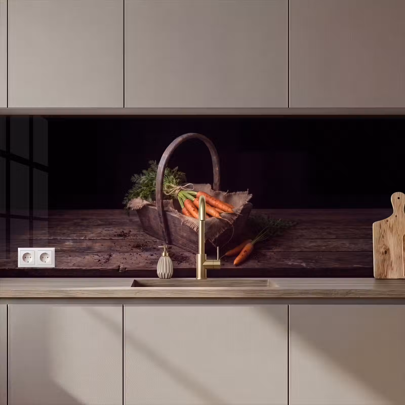 Keuken achterwand - Wortels - Mand - Eten — 1