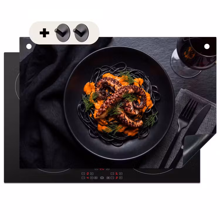 Inductie beschermer en spatscherm (2in1) - Eten - Octopus - Modern — 1