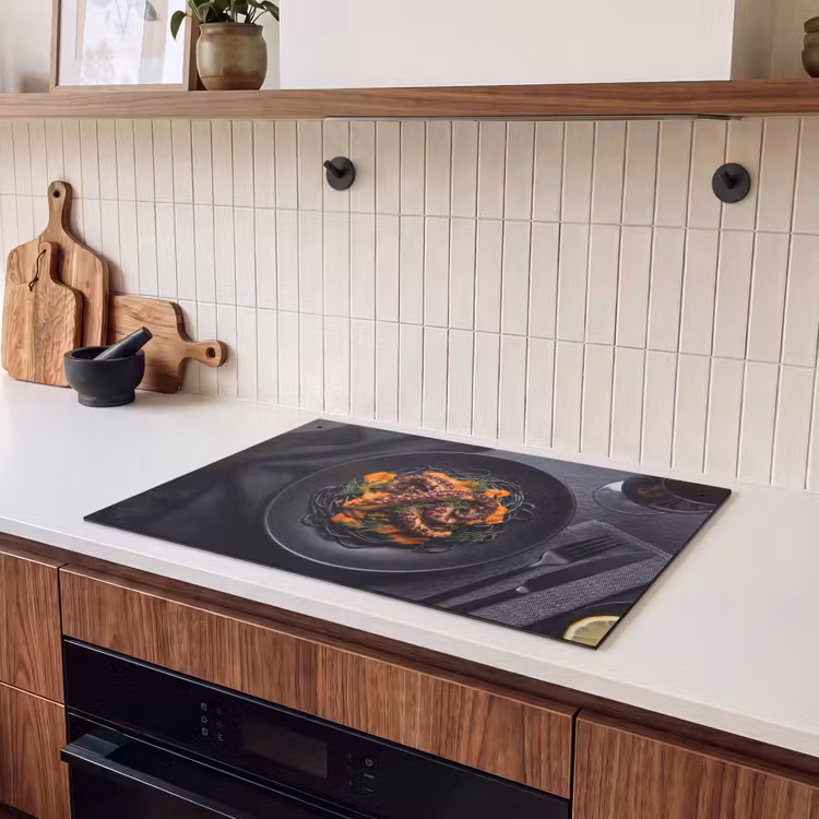 Inductie beschermer en spatscherm (2in1) - Eten - Octopus - Modern — 3