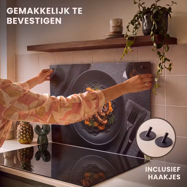 Inductie beschermer en spatscherm (2in1) - Eten - Octopus - Modern — 7
