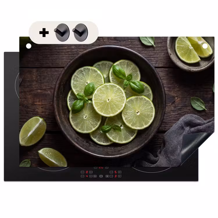Inductie beschermer en spatscherm (2in1) - Fruit - Groen - Eten — 1