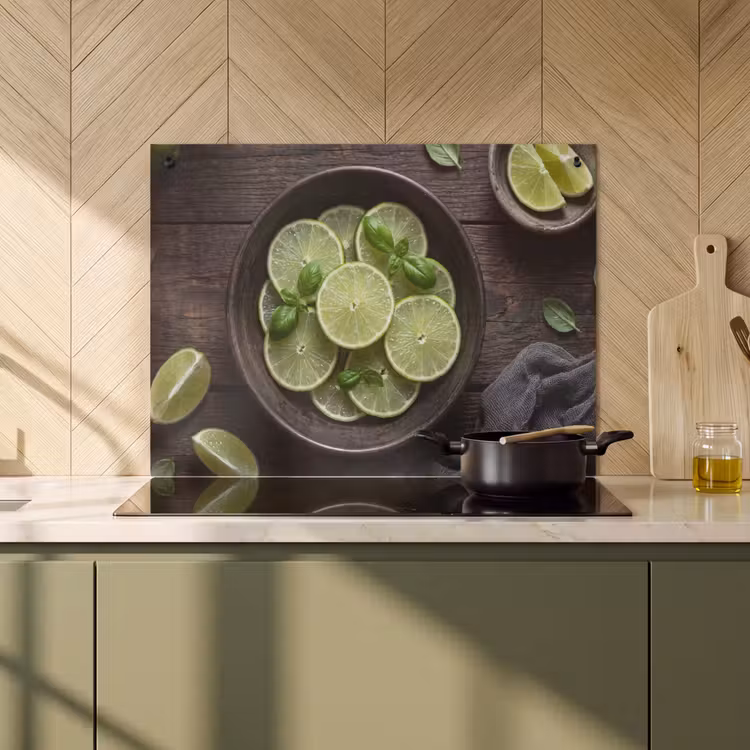 Inductie beschermer en spatscherm (2in1) - Fruit - Groen - Eten — 2