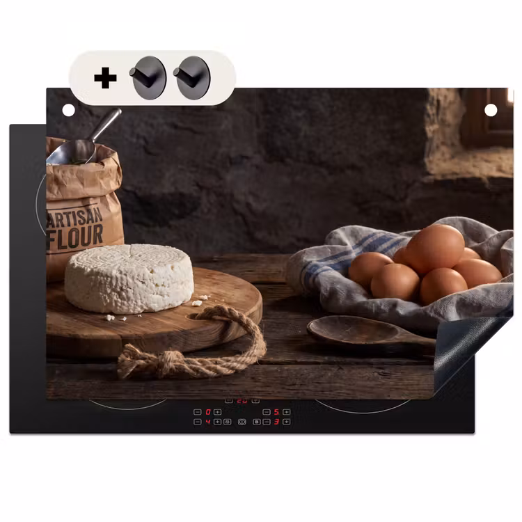 Inductie beschermer en spatscherm (2in1) - Meel - Eieren - Eten — 1