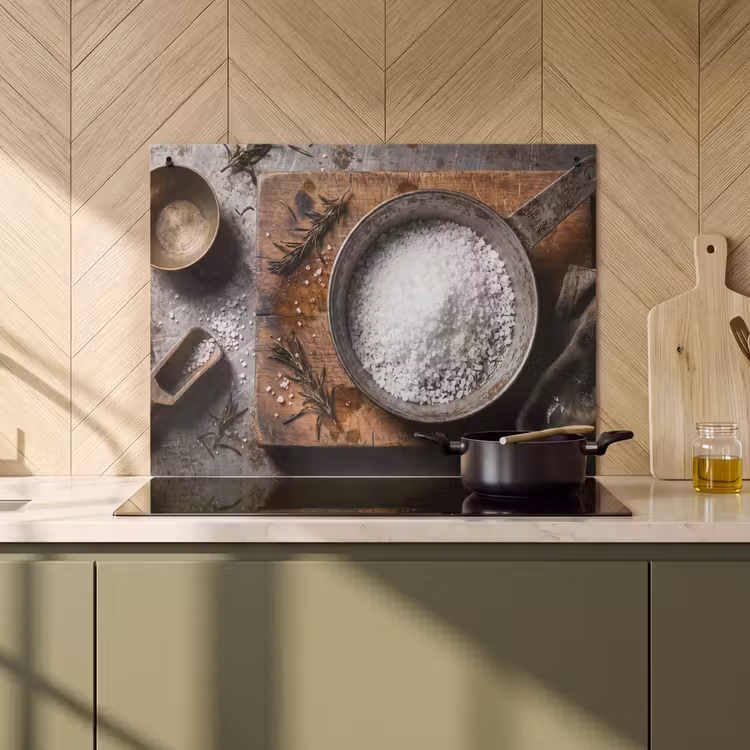 Inductie beschermer en spatscherm (2in1) - Zout - Keuken - Rustiek — 2