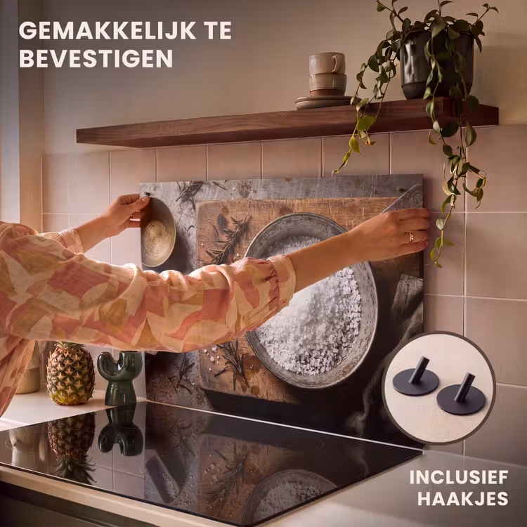 Inductie beschermer en spatscherm (2in1) - Zout - Keuken - Rustiek — 7