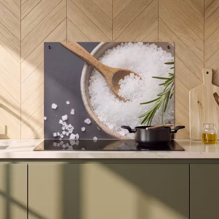 Inductie beschermer en spatscherm (2in1) - Zout - Kom - Eten — 2