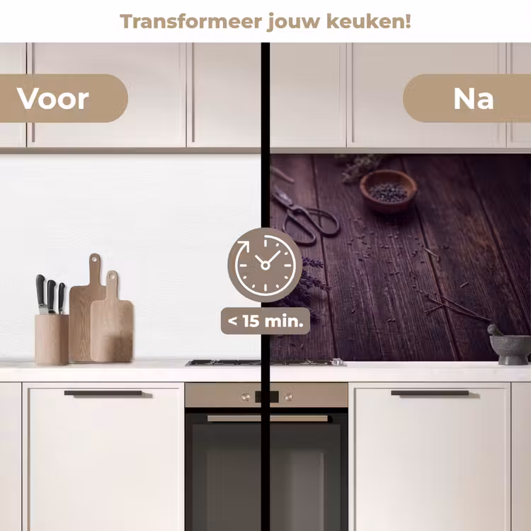 Keuken achterwand - Bloemen - Rustiek - Paars — 2