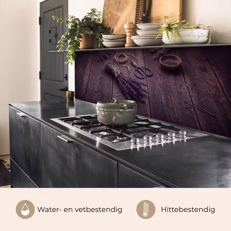 Keuken achterwand - Bloemen - Rustiek - Paars — 3