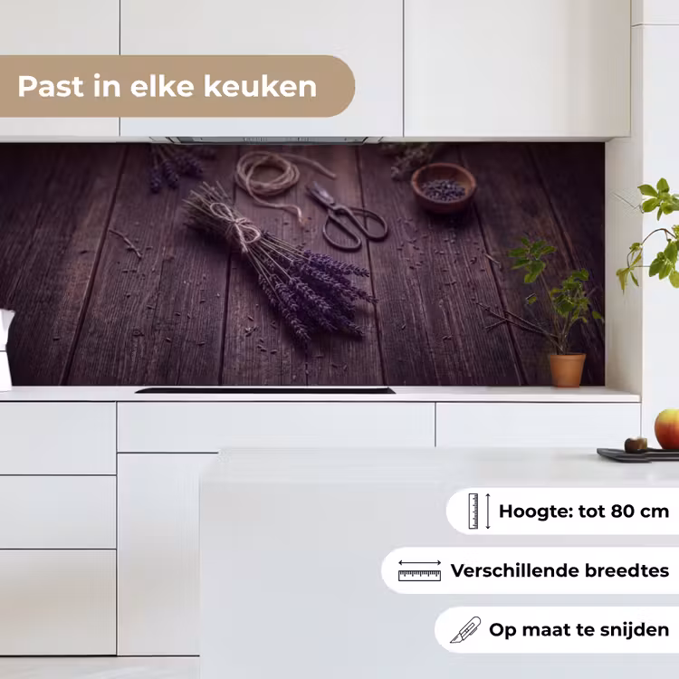 Keuken achterwand - Bloemen - Rustiek - Paars — 4