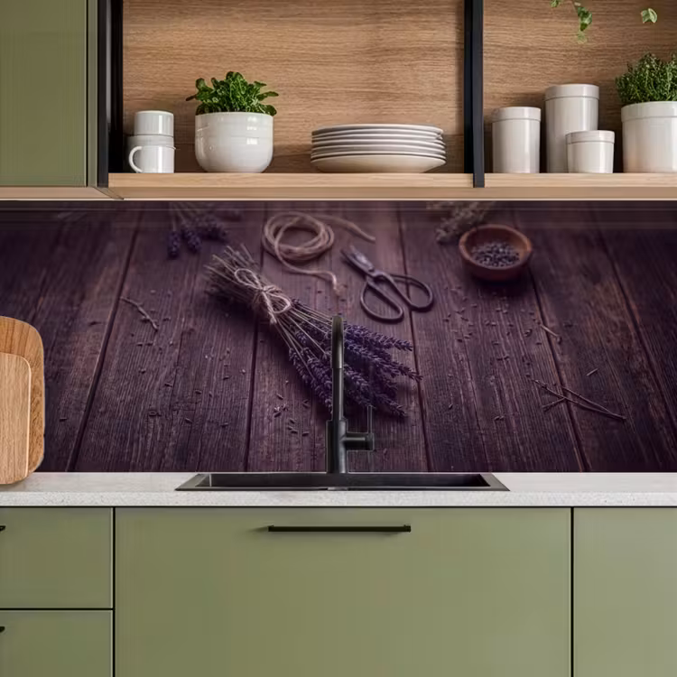 Keuken achterwand - Bloemen - Rustiek - Paars — 5