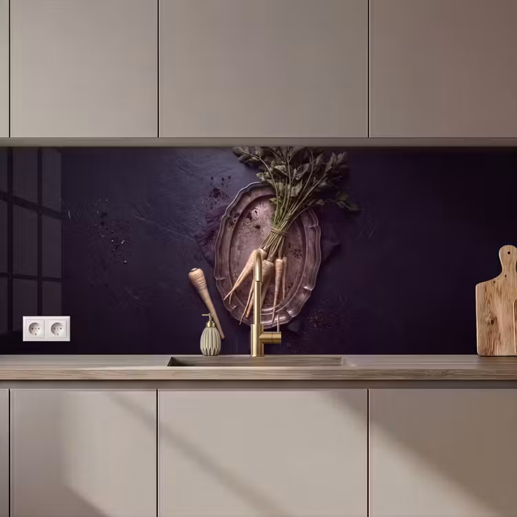 Keuken achterwand - Groenten - Still-leven - Donker — 1
