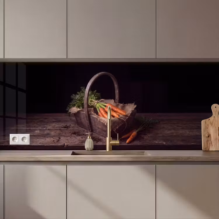 Keuken achterwand - Wortels - Mand - Eten — 1
