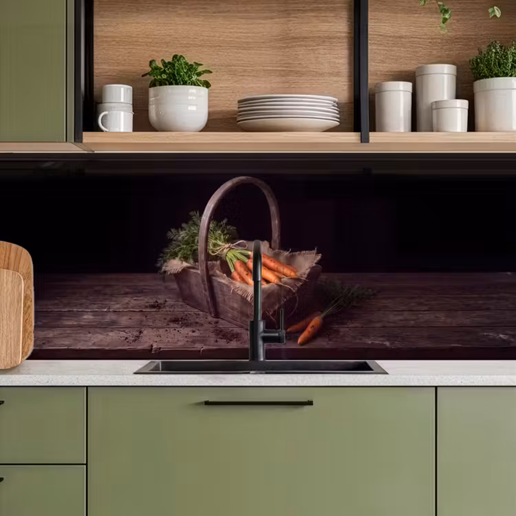 Keuken achterwand - Wortels - Mand - Eten — 5
